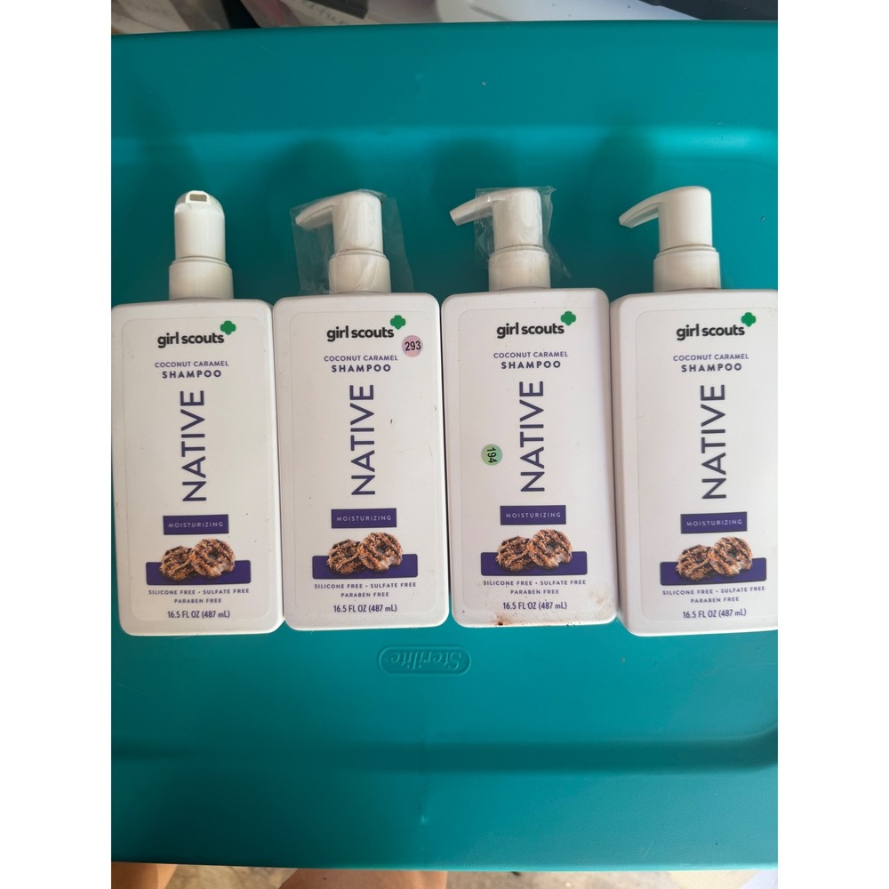 Native Girl Scouts Coconut Caramel Moisturizing Shampoo 16.5oz Lot of 4 Samoas